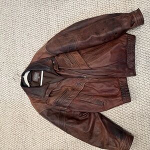 Wilsons Leather Brown Bomber Jacket Classic Style